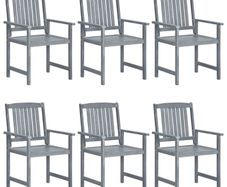 Garden Chairs 6 pcs Solid Acacia Wood Grey