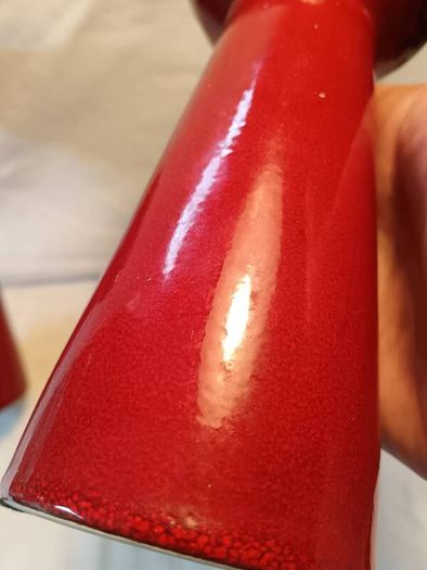 A Pair of Mid Seventies West German Ceramic Candlesticks