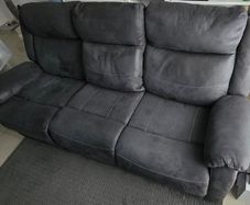 Electric reclining 3 seater sofa with wireless phone charger