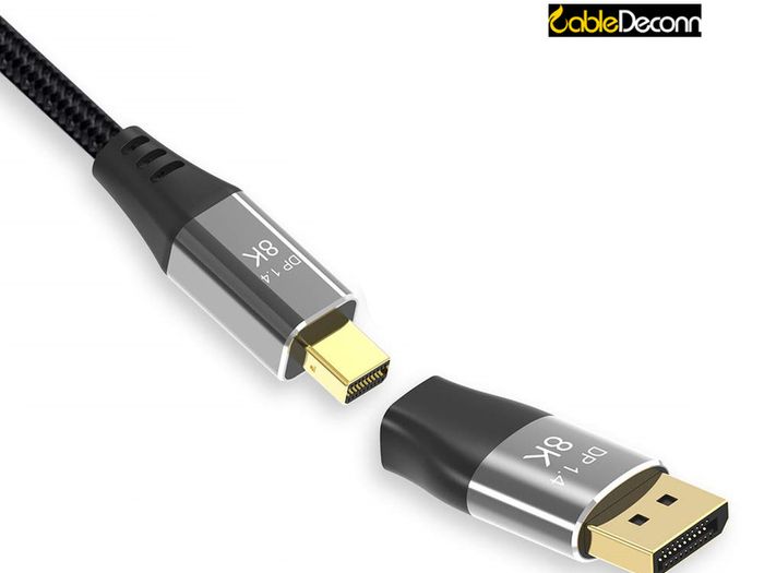 CableDeconn Premium 8K@60Hz/4K@144Hz Mini DisplayPort (Female) to DisplayPort (Male) v1.4 Bi-Directional Gold-Plated/Alloy Adapter (Brand New/Warranty)