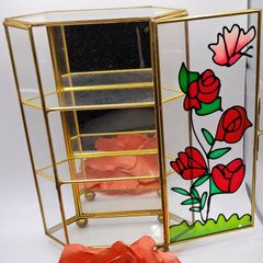 Glass brass mirror