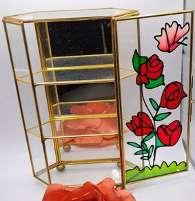 Glass brass mirror