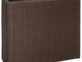 Garden Raised Bed with 4 Pots Poly Rattan Brown/ Black