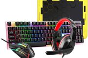 Gaming Keyboard and Mouse Combo With Headset, Mouse Pad, Colorful Backlit, High Movement Speed, 1000 Gaming Headset With Mic