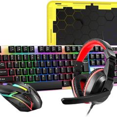 Gaming Keyboard and Mouse Combo With Headset, Mouse Pad, Colorful Backlit, High Movement Speed, 1000 Gaming Headset With Mic