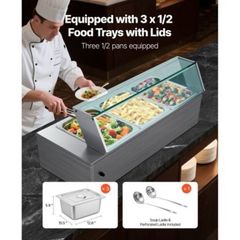 New Buffet Bain Marie with Three 1/2 Size Food Pans