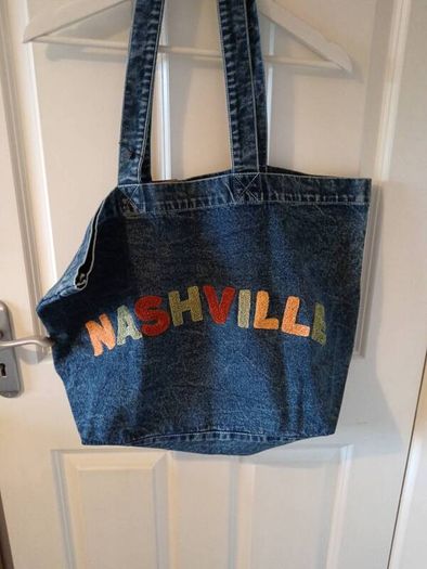large denim bag