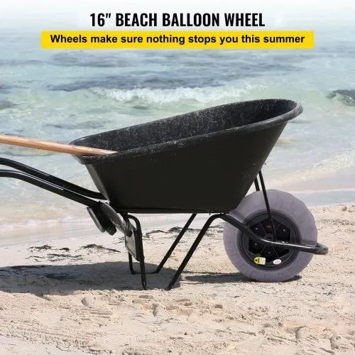 16" Replacement Sand Tires, TPU Cart Tires for Kayak Dolly, Canoe Cart and Buggy with Free Air Pump, 2-Pack
