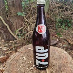 Vintage 7-UP  Brown Glass Bottle.