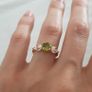Green Stone Crystal Gold Tone Ring Image 4