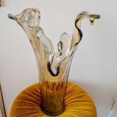 Mid-Century Iridescent XXL Murano Stretch Vase