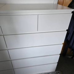 White Ikea Malm Chest of 6 drawers 80 x 123cm
