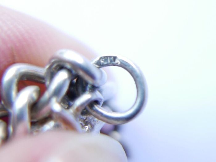 Vintage Heavy Sterling Silver Charm Bracelet length 7" - 37,9g