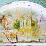 Antique Hand Painted Enamel Clock Face- Victorian Salvaged Grandfather Clock ( complete, looks like it's working) Image 4