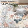Rugs Living Room 150x210 cm Washable Rug Beige/Blue/Orange Living Room Rug, Rugs for Bedroom, Vintage, Boho, Oriental, Lounge, Dining Room, Home Office, Low Pile, Non Slip, OEKO, Print Image 5