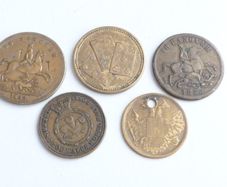 Victorian brass jetons