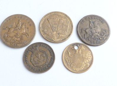 Victorian brass jetons