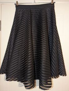 Black mesh skater midi skirt from New Look. Size 12.