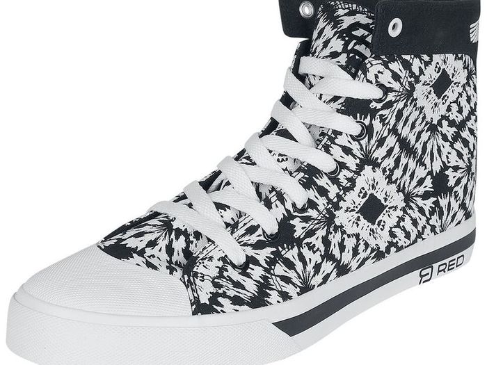 RED Brand Black and White Men's Hi Top Sneakers with Batik Design (Brand New and Boxed)