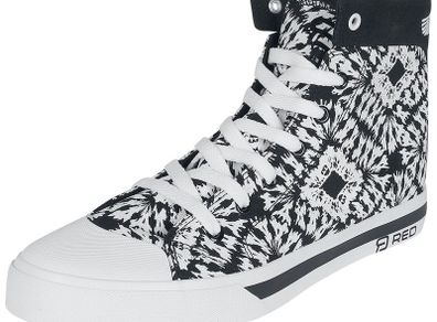 RED Brand Black and White Men's Hi Top Sneakers with Batik Design (Brand New and Boxed)