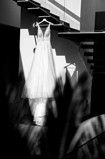 A Line Wedding Dress and Veil