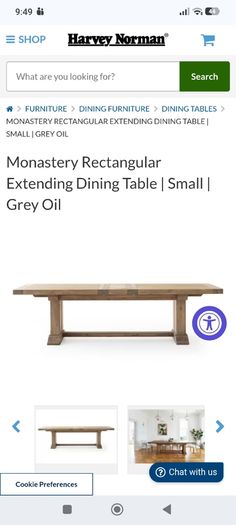 Extending dining table