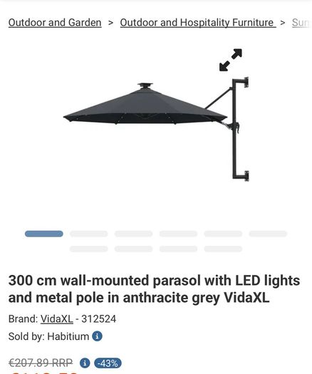 Umbrella outdoor extendable
