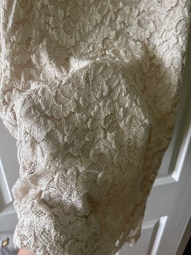 Cream lace dress with cut out back