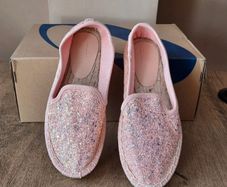 Glitter espadrilles pink - size UK 2