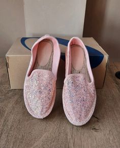 Glitter espadrilles pink - size UK 2