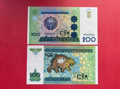 Uzbekistan  200 Sum  1997  Pick 80a. ( Uncirculated )