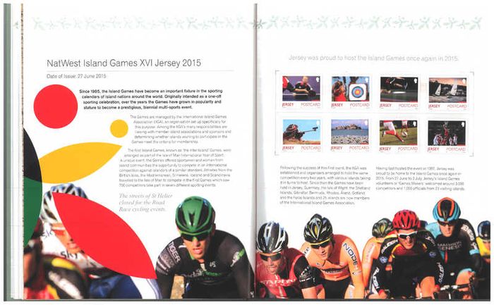 2015 Jersey Stamp Year Book (hardback) issued by Jersey Post includes 28 images of contents