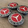 RED 75mm Mercedes wheel Caps 4pcs A1714000025 Image 2