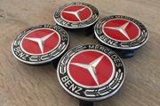 75mm Mercedes wheel Caps 4pcs RED