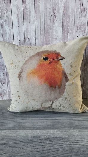Christmas cushions. "ROBIN" and " GNOME"