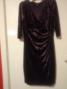 Ralph Lauren Purple Velvet Dress UK 8-10 NEW