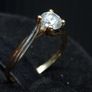 9ct Gold Solitaire Ring | Hallmarked 375 | Clear Stone | Size 50 Image 3