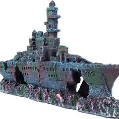 NEW SALE | Shipwreck Aquarium Ornament Resin Sunk Ship Decor Decoration for Small Betta Fish Tank