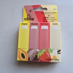 Dr PawPaw 4 Pack Original & Sweet Lip Balms