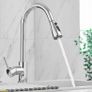 Kitchen Sink Mixer Tap with Pull Down Sprayer Chrome, Single Handle High Arc Pull Out Kitchen Taps, Single Level Solid Brass Kitchen Faucet (FREE POSTAGE) Image 3