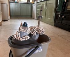 New microfibre mop, mop bucket and mop head refill