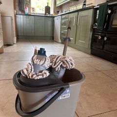 New microfibre mop, mop bucket and mop head refill