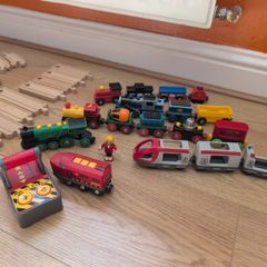 Train set Brio ( wooden) + various trains