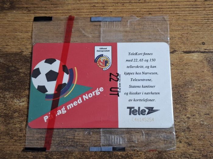 Norway Phonecard "World Cup 1994", Norwegian Football, mint in wrapper, 22 Units - free standard postage