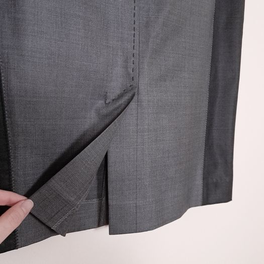 Quin & Donnelly Grey Two-Tone Professional Tailored Pencil Midi Skirt 12UK/40EU