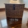 XLarge rattan storage basket with genuine leather trims Image 4