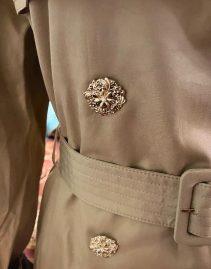 BAPY By A Bathing Ape Beige Trench Coat - Gold Star Buttons - Size S (14) see fit note