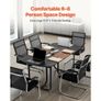 Conference Table, 1800 mm Oval Office Meeting Table for 6-8 Person, Modern Seminar Desk with Metal Legs, Large Meeting Desk for Office, Boardroom Image 7