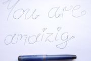 Vintage PARKER Duofold Lucky Curve Lapis Lazuli Blue FOUNTAIN PEN (works well)