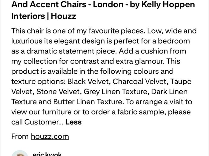 Kelly Hoppen low bedroom chair